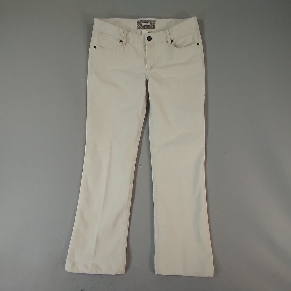 J Crew jeans women's 34 x 30 off-white beige tan bootcut corduroy flex stretch